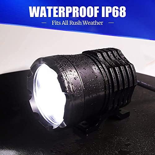 Ourbest Motorcycle Led Driving Lights, 2x High/Low/Strobe Bicycle Dirt Bike S...