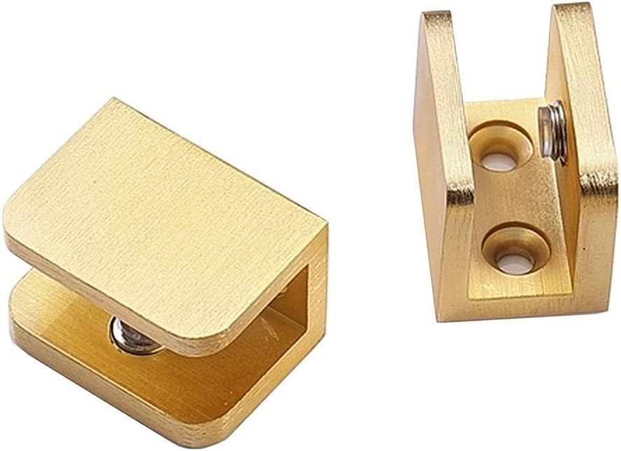 10 Pack Glass Shelf Clamp, Gold U Clamp Bracket Clip for 12mm Thick Glass
