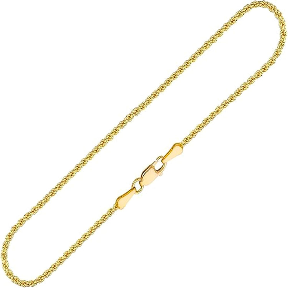14k Solid Yellow Gold Rope Chain Necklace for Women and Men 1.5/2/2.5/3mm Wid...