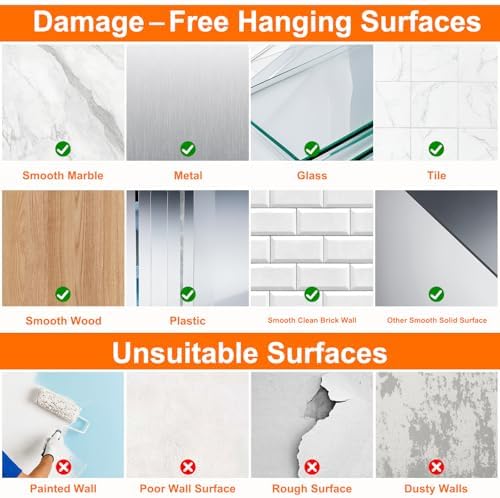 DDMY 100 Pack Heavy Duty Self Adhesive Hooks 50 lbs Transparent Reusable Stic...