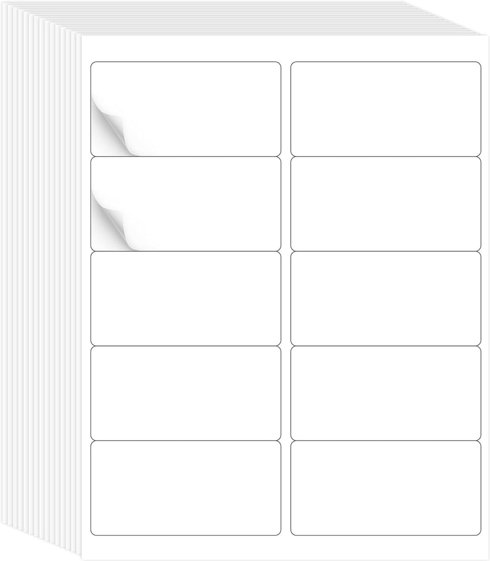 LLIKED 2"x4" Bulk Printable White Label Stickers 5000 Labels 500 Sh...