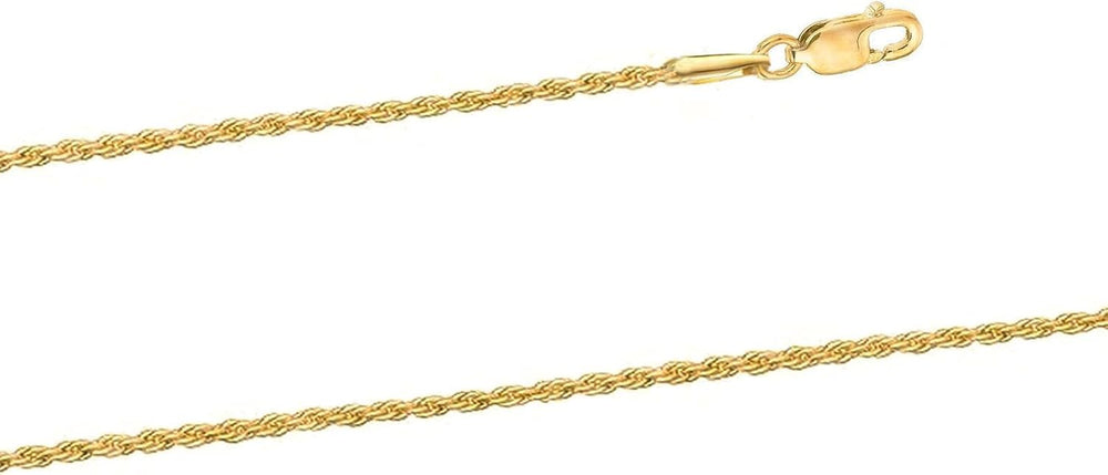 14k Yellow Gold Solid Rope Chain Necklace for Women and Men Jewelry with Lobs...