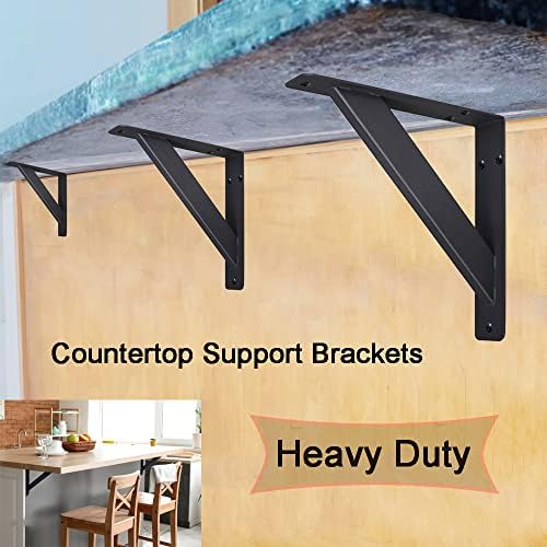 2Pcs Heavy Duty Shelf Brackets Countertop Support Brackets,10"x10"C...