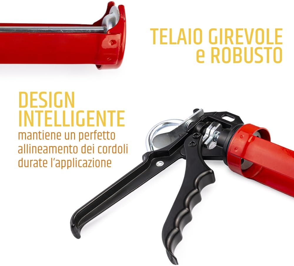 2000 | Professional Silicone Gun, Aluminium Handle with Plastic Holder, Seala...