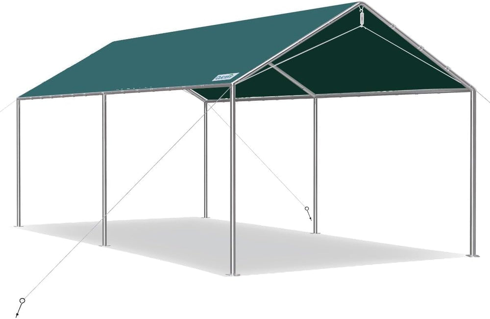 Quictent 10x15 ft Heavy Duty Car Canopy Galvanized Frame Carport Outdoor Part...