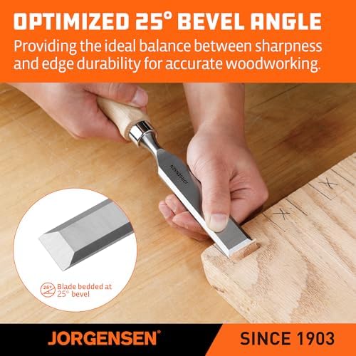 Jorgensen 4-Piece Expansion Wood Chisel Set, 3/8", 5/8", 1-1/4"...