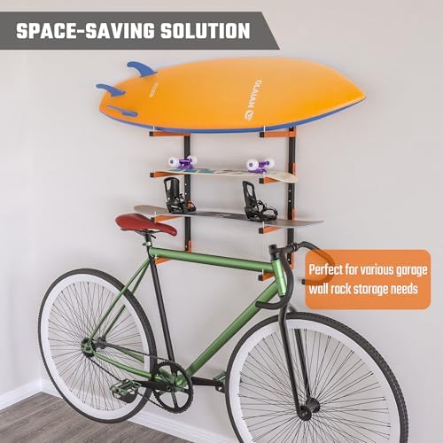 Lumber Storage Rack Wall Mount, Metal 8-Level Wood Storage Rack