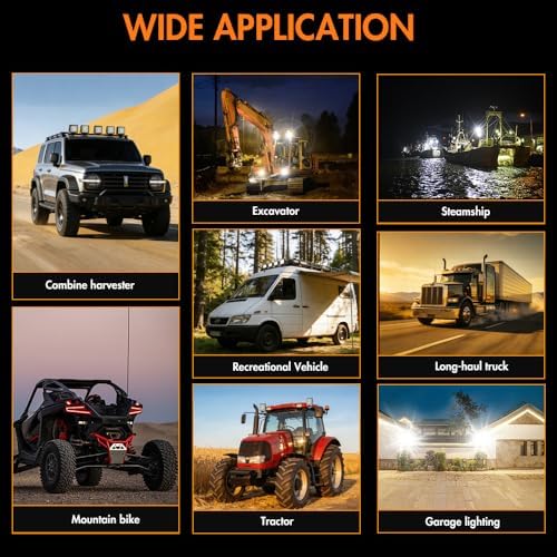 LED Off Road Lights, 4 Inch 123W LED Work Lights Pods, 12V 24V Offroad Drivin...