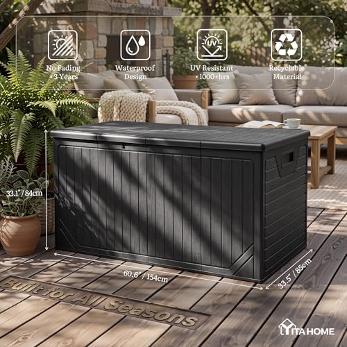 YITAHOME 300 Gallon Extra Large Double-Wall Outdoor Storage Box, Waterproof