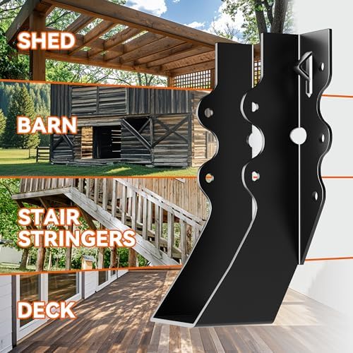25 Pcs Black 2x6 Joist Hangers for Wood, 18 Gauge Rafter Brackets, face Mount...
