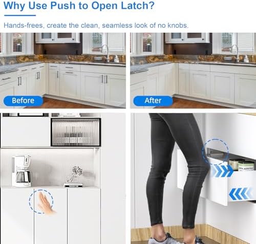 Metal Push Latches for Cabinets Jiayi 8 Pack Push to Open Door Latch Heavy Du...