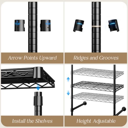 Wall Mounted Closet System, Heavy Duty 3-Row Clothes Rack, Expandable Industr...