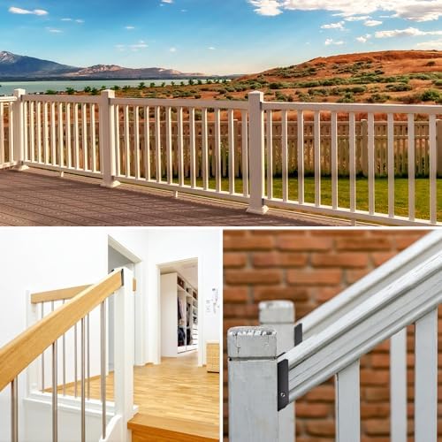 LukLoy 50 Pack 2x4 Brackets for Wood Rail, Black Deck Railing Brackets Connec...