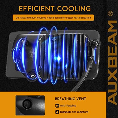 Auxbeam LED Fog Lights DOT Approved Bumper Driving Fog Lamps 1 Pair Chrome