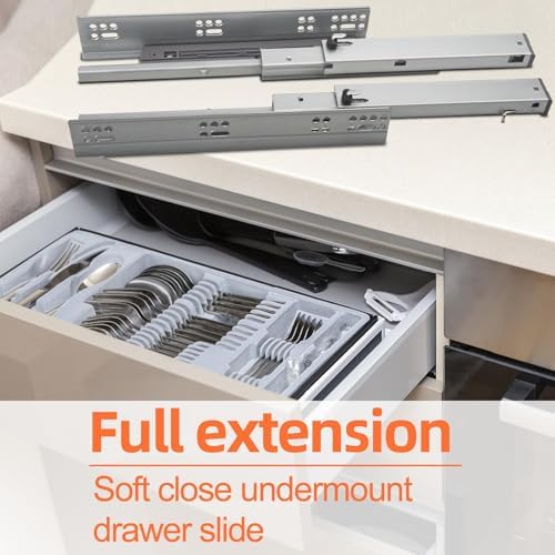 Undermount Drawer Slides HLC Undermount Soft Close Drawer Slides 9 inch 6 Pai...