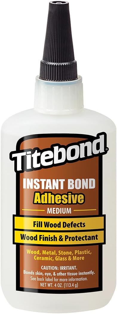 Titebond Instant Bond Medium CA Super Glue – Ethyl Cyanoacrylate Adhesive Fil...