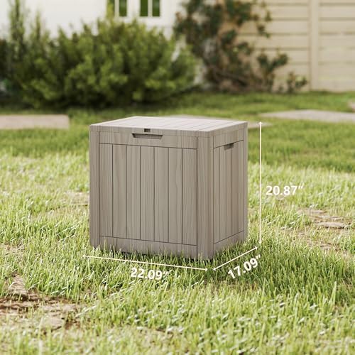 35 Gallon outdoor cushion storage deck boxes outdoor waterproof, package deli...