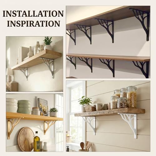 Rustic Tree Black Heavy Duty Shelf Brackets 10 inch by Balin Designs, Decorat...