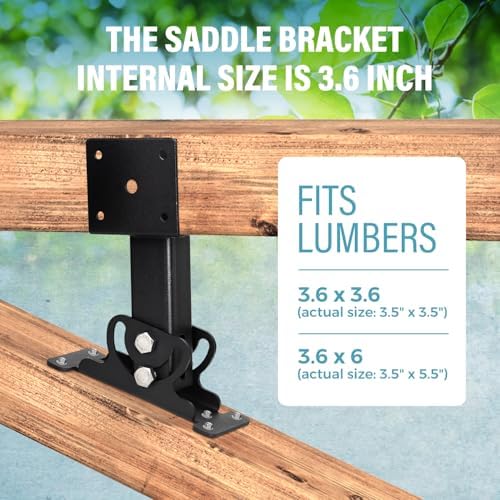 2 Pack 304 SS 4x4 Heavy Duty Adjustable Roof Riser Brackets (Black)