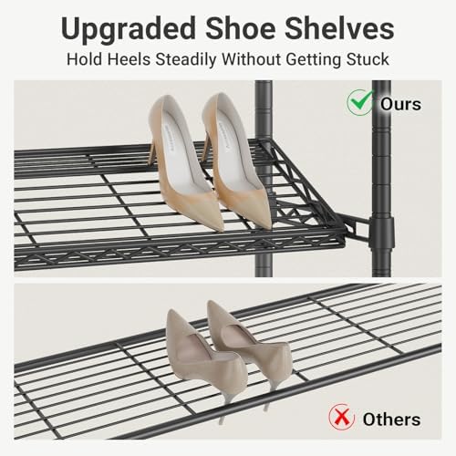 VIPEK S20 Heavy Duty Clothes Rack with 7-Tiers Shoe Shelves, Black