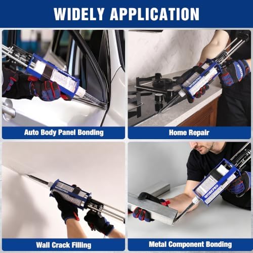 WORKPRO 200ML Dual Cartridge Epoxy Gun, Heavy Duty Caulking Gun