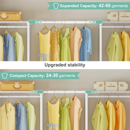 SEMHOR E06 Expandable Heavy Duty Clothes Rack for Reach-in Closet