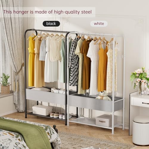 SINGAYE Wardrobe Standing Closet Clothing Rack With Shelf Hanging Clothes