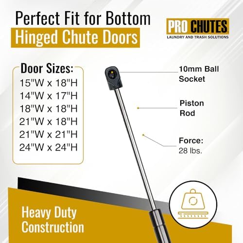 Trash Chute Closers Door Parts. 10" inch Extended Gas Piston Closure for...