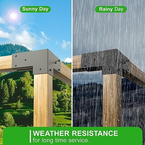 Pergola Brackets Kit for 4x4 Wood Beams, 3.58'' x 3.58'', 4 Pack