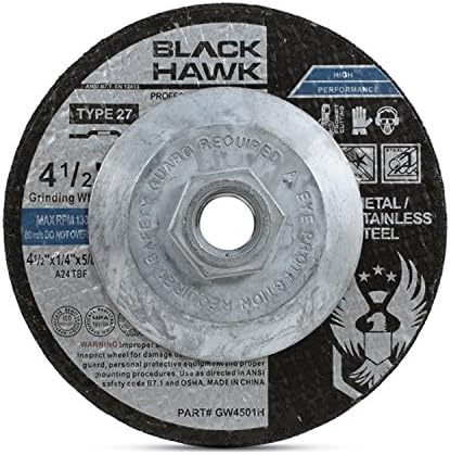 BHA 4.5" x1/4" x5/8-11 Metal Grinding Wheels for Angle Grinder - 10...
