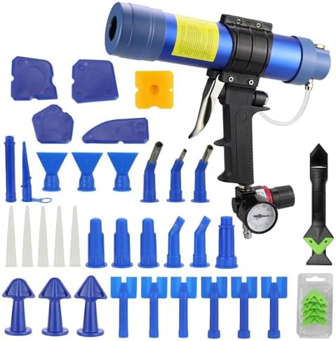 Air Sealant Gun 10 oz/310 ml,Pneumatic Caulking Gun,Silicon Sealant Nozzle Gl...