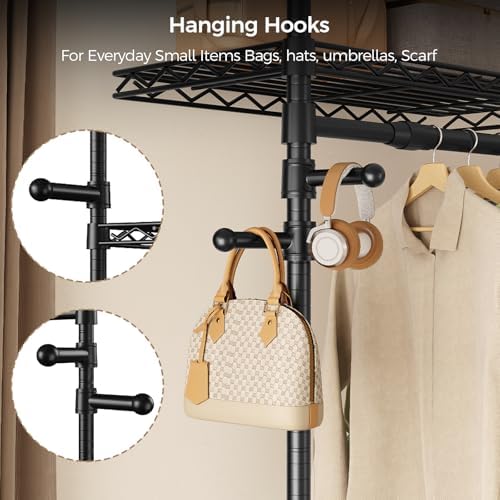Closet Organizers and Storage, 4-Row Heavy Duty Clothes Rack for Hanging Clot...