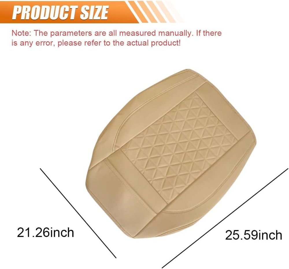 2PCS Luxury Faux Leather Car Seat Cover, Car Seat Cushion, Beige