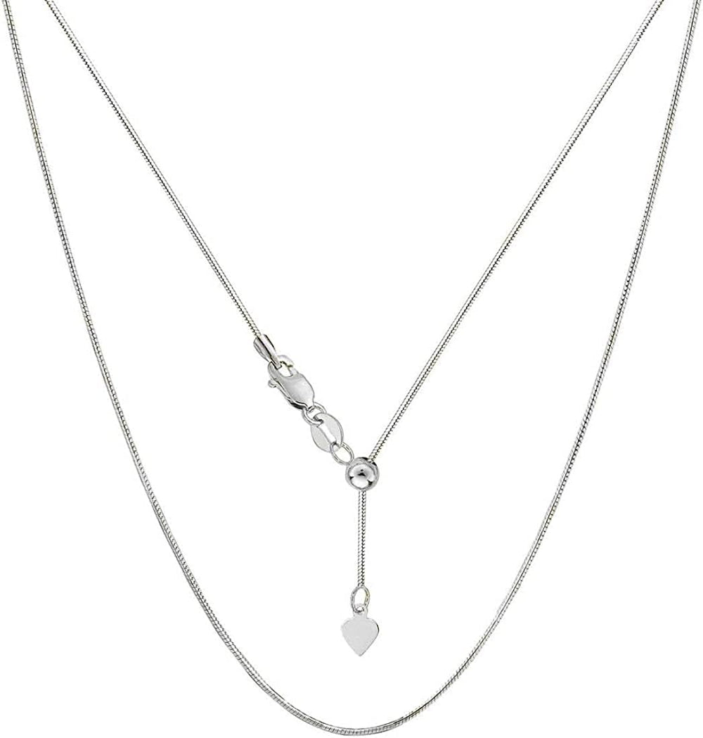 Savlano 925 Sterling Silver Italian 1.5mm Solid Snake Adjustable Bolo 14-24 I...
