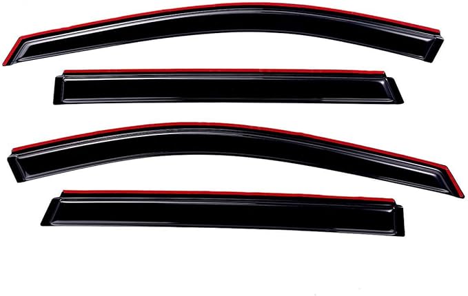 Lightronic Extra Durable Clip-on in-Channel Auto Vent Window Visor, Fits (4Pcs)