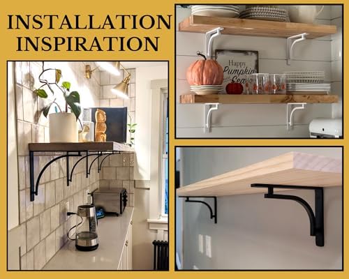 Classic White Heavy Duty Shelf Brackets 12 inch by Balin Designs – L Bracket,...
