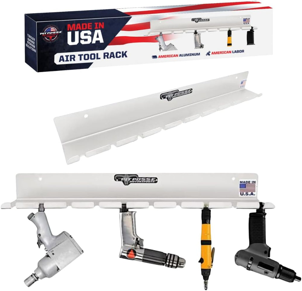 Pit Posse PP3118 Air Tool Pneumatic Rack Holder Organizer for Enclosed Traile...