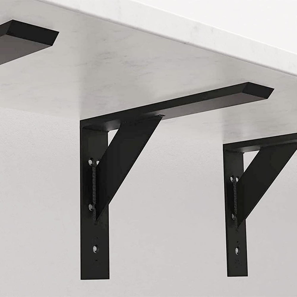 Heavy Duty Shelf Brackets 2 Pack 18" x 10" x 2.5" Black Steel ...