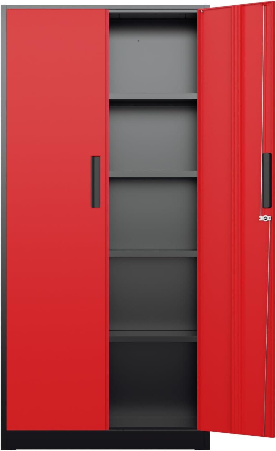 Bonusall 72" Metal Garage Storage Cabinet - 900lbs Heavy Duty Steel Cabi...