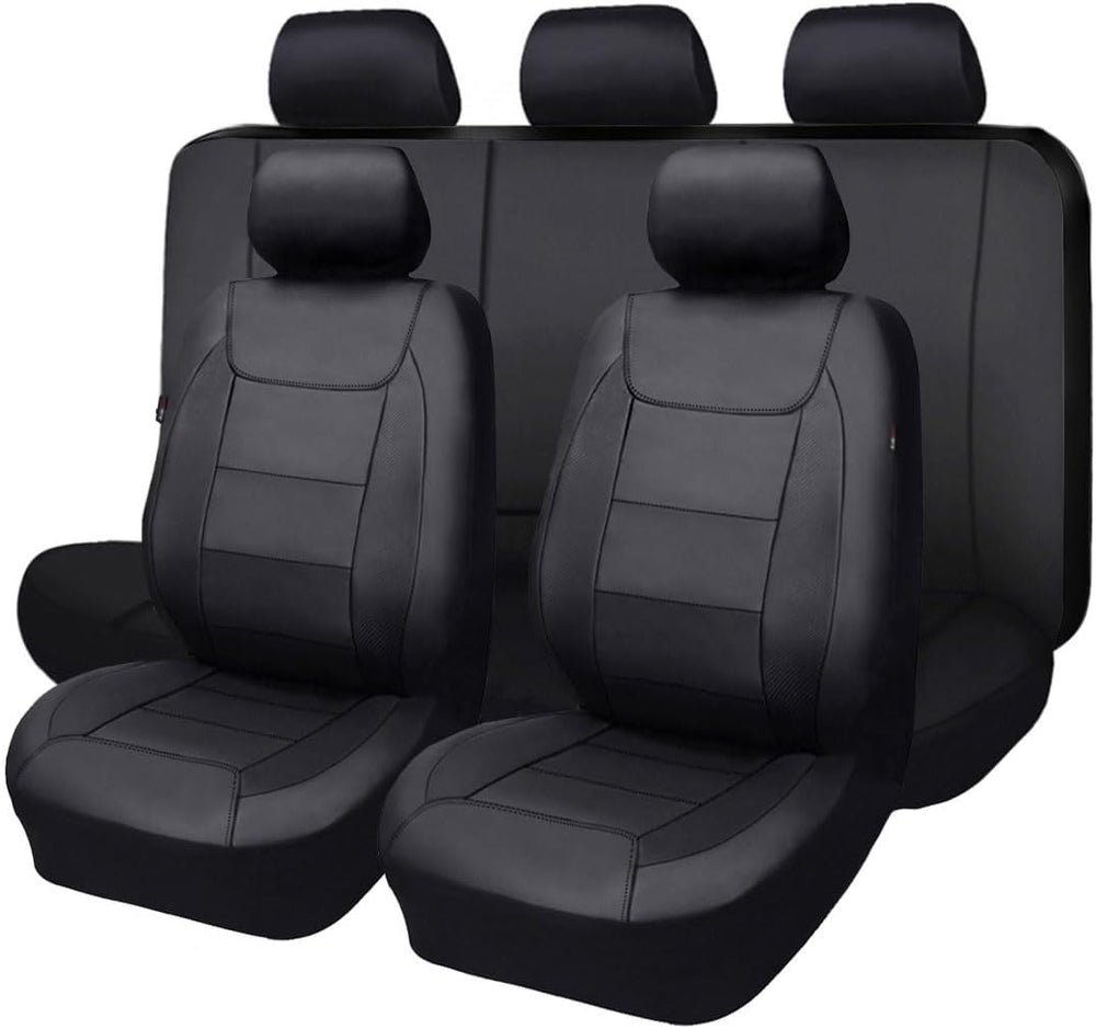 Flying Banner car seat Covers Protects Water Proof Faux Leather Carbon Fiber ...