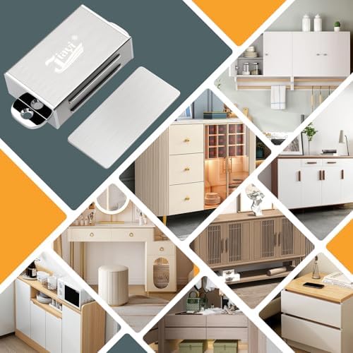 Jiayi 12 Pack Self Adhesive Magnetic Door Catch Heavy Duty 17lb Stainless Ste...