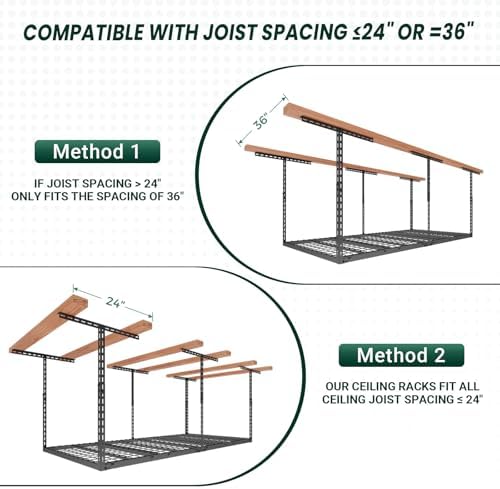 3x6 FT Overhead Garage Storage Rack,450LBS Weight Capacity