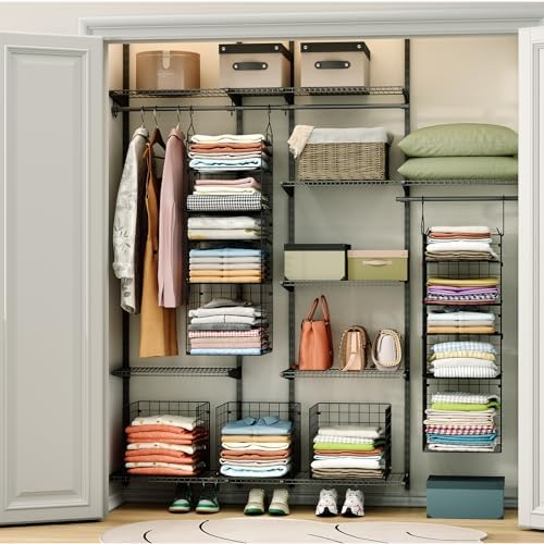 X-cosrack Hanging Closet Organizer and Storage - 5-Tier Closet Storage Organi...