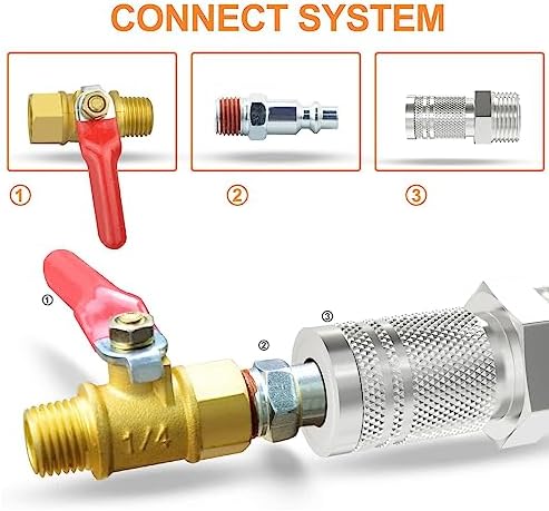 GASHER 10PCS 3/4-Inch Male Industrial Coupler,1/4 Basic Flow Quick Connect Ai...