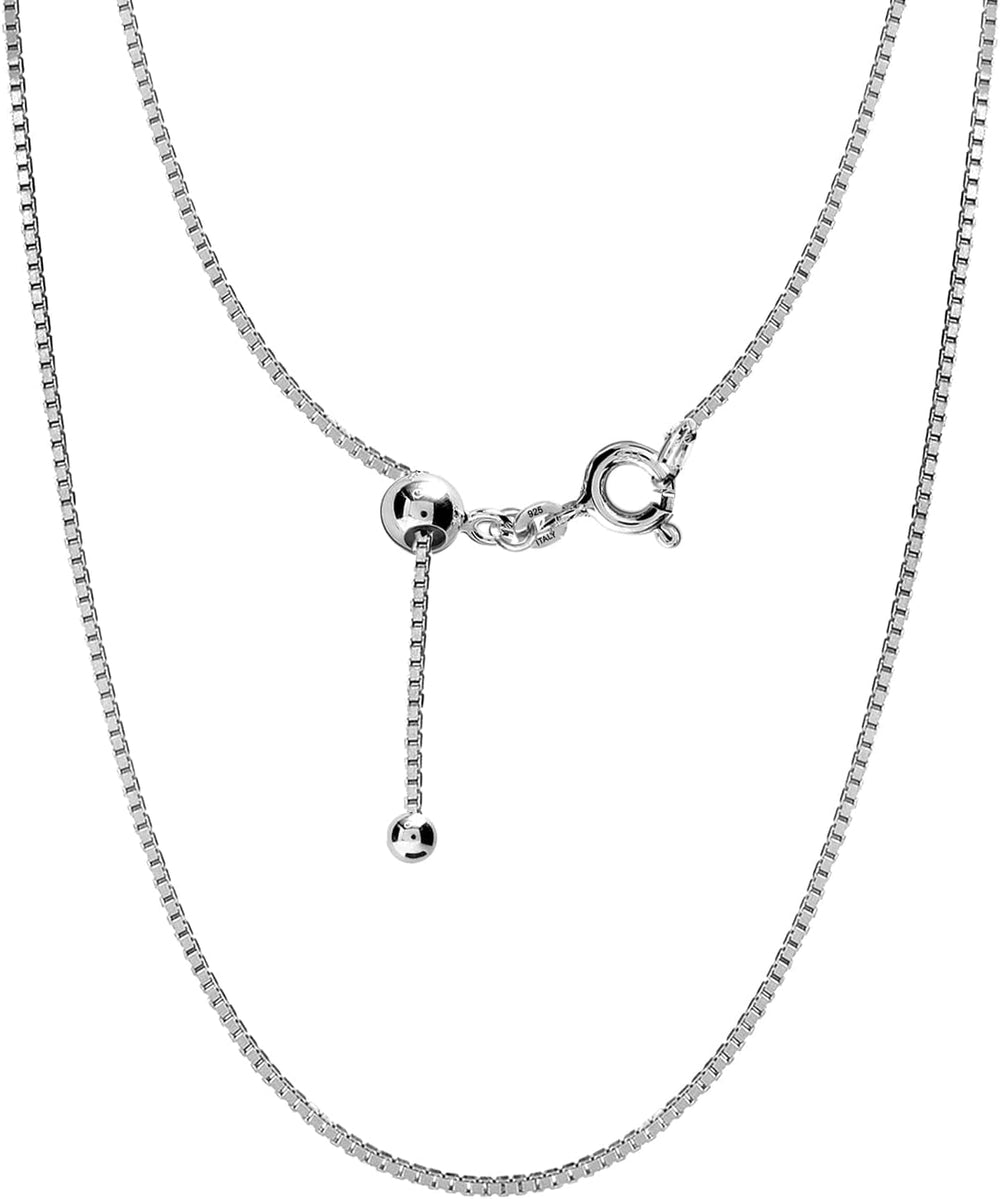 LeCalla 925 Sterling Silver Italian Jewelry Adjustable Chain Necklace, Slidin...