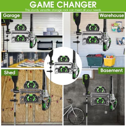 Power Tool Organizer Wall Mount - Heavy Duty Weed Eater Hanger for Garage Org...