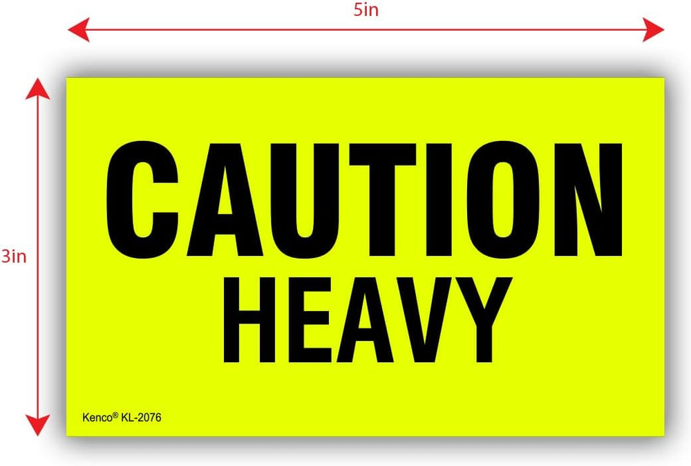 Kenco 3" X 5" Caution Heavy Fluorescent Shipping Label Stickers for...