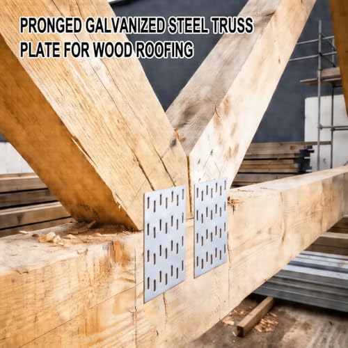 100 Pcs Truss Plates 2x4 Inch, Pronged Galvanized Steel Mending Plates
