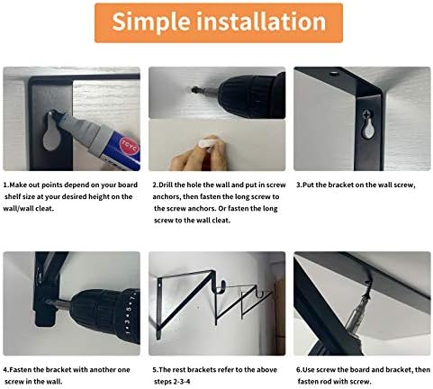 Heavy Duty Closet Rod & Shelf Brackets Clothes Hanger Pole Support Bracke...