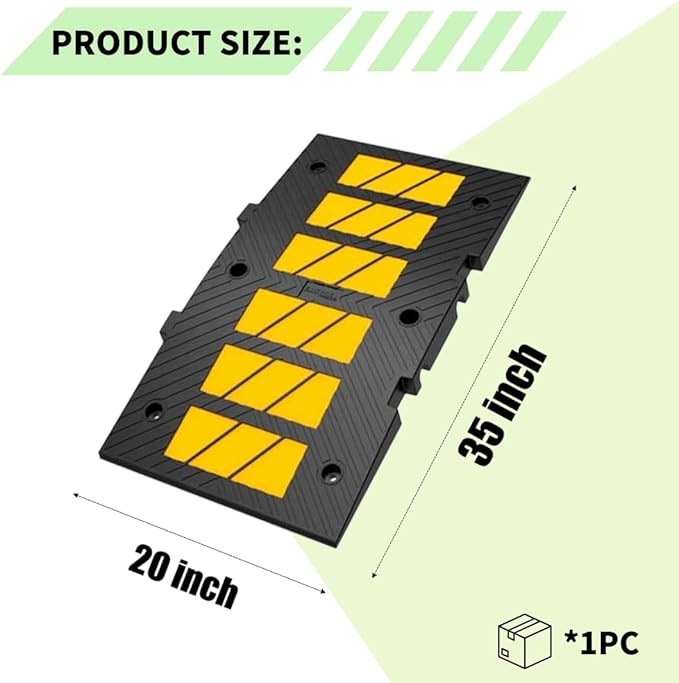 Speed Bumps for Driveway 35"x20"x2" Flexible Installation Conn...